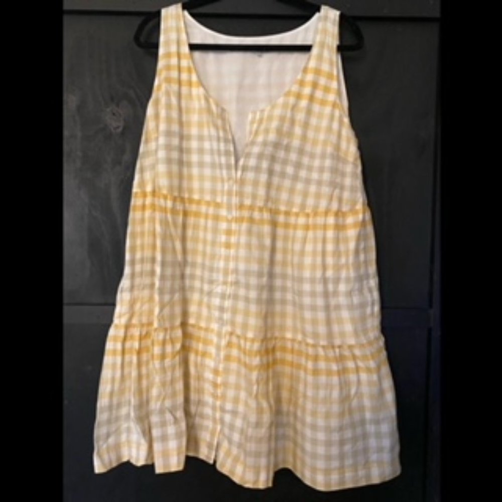 Button-Front Tiered Mini Dress